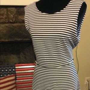 Black and white striped dress